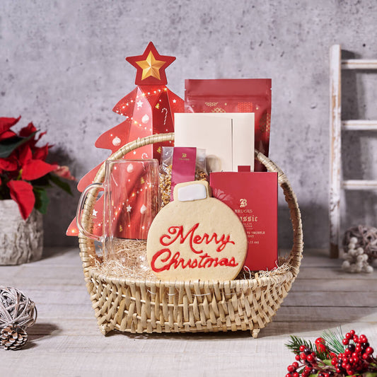 Christmas Hot Chocolate Gift Basket, christmas gift, christmas, holiday gift, holiday, chocolate gift, chocolate, gourmet gift