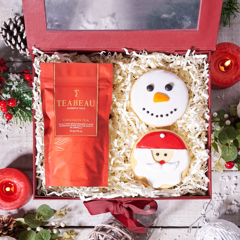Christmas Tea & Sweets Gift Basket, tea gift, tea, holiday gift, holiday, christmas gift, christmas, cookie gift