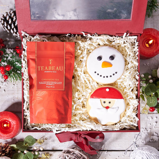 Christmas Tea & Sweets Gift Basket, tea gift, tea, holiday gift, holiday, christmas gift, christmas, cookie gift
