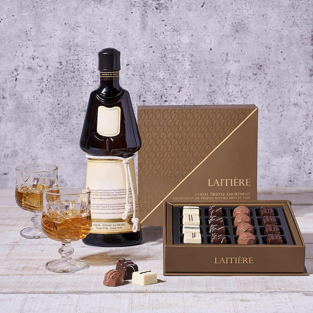 Liquor and Coffee Ganache Truffles – how the gift is presented