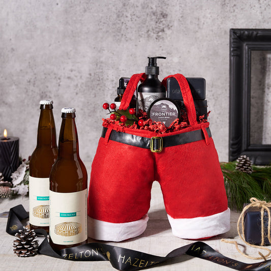 Santa's Shave & Craft Beer Gift Set, beer gift baskets, Christmas gift baskets, gifts for guys