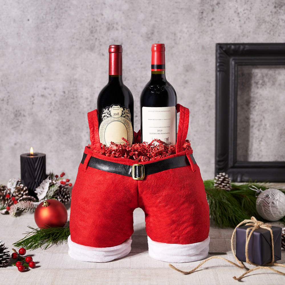 Christmas Wine Gift Bag Two Bottles – how the gift is presented