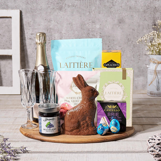 Delicate & Delicious Easter Gift, easter gift, easter, gourmet gift, gourmet, chocolate gift, chocolate, sparkling wine gift, sparkling wine, champagne gift, champagne
