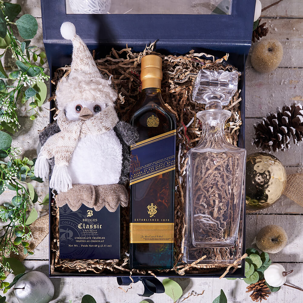 Whiskey Christmas Liquor Basket – how the gift is presented