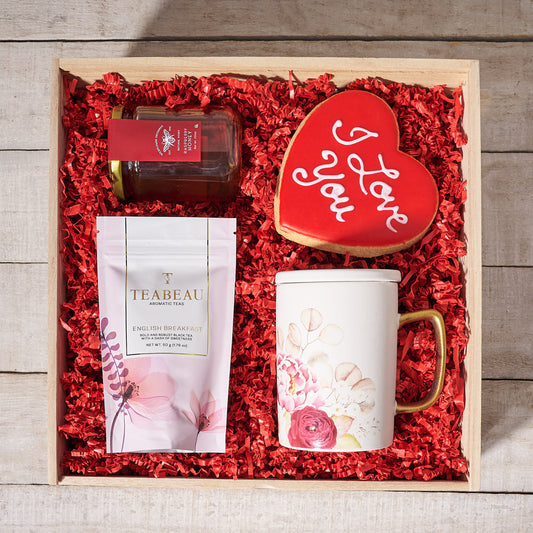 Valentine’s Day Tea For You Gift Set, Valentine's Day gifts, cookie gifts Hazelton's 