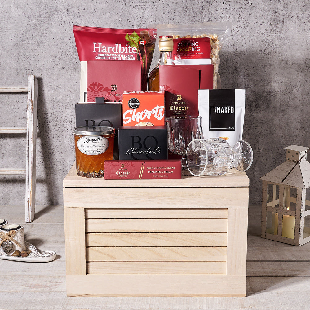 Whiskey and Sweet Orange Marmalade Gourmet Gift Basket – how the gift is presented