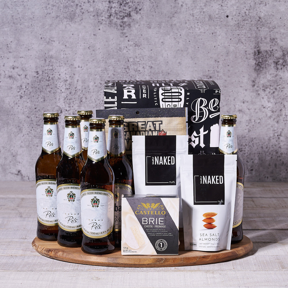 Artisan Cheese Beer Basket – how the gift is presented