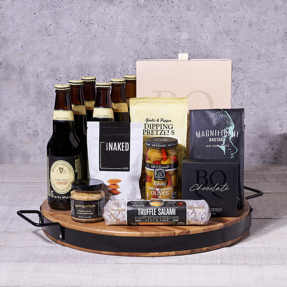 Truffle Salami Beer Basket – how the gift is presented