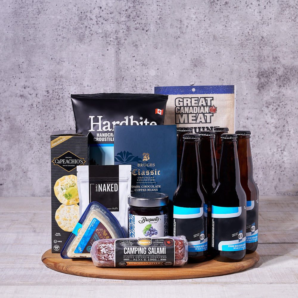 Blue Cheese and Beer Basket – how the gift is presented