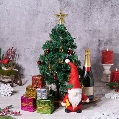 Festive Christmas Tree & Champagne Gift