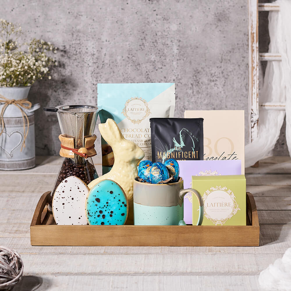 Good Morning Easter Bed Tray, easter gift, easter, chocolate gift, chocolate, gourmet gift, gourmet, coffee gift, coffee