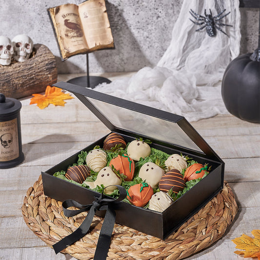 Halloween Chocolate Strawberry Gift Box, halloween gift, halloween, chocolate strawberry gift, chocolate strawberry