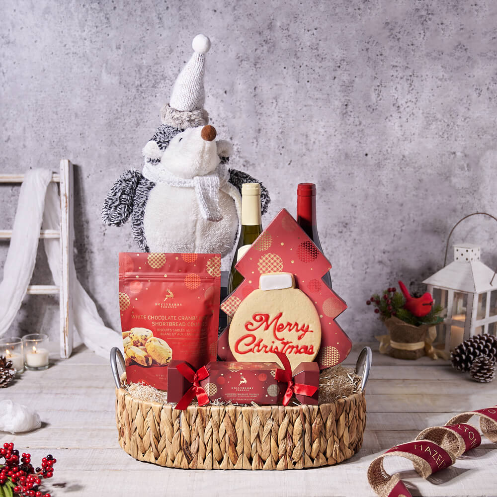 Hedgehog’s Delight Holiday Gift Set, christmas gift, christmas, holiday gift, holiday, wine gift, wine, chocolate gift, chocolate, cookie gift, cookie, gourmet gift