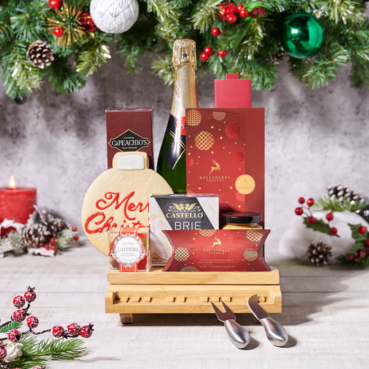 Holiday Champagne & Chocolate Celebration, christmas gift, christmas, holiday gift, holiday, sparkling wine gift, sparkling wine, gourmet gift, gourmet, chocolate gift
