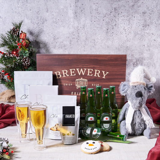 Holiday Hops Beer & Treats Box, christmas gift, christmas, holiday gift, holiday, beer gift, beer, gourmet gift, gourmet 