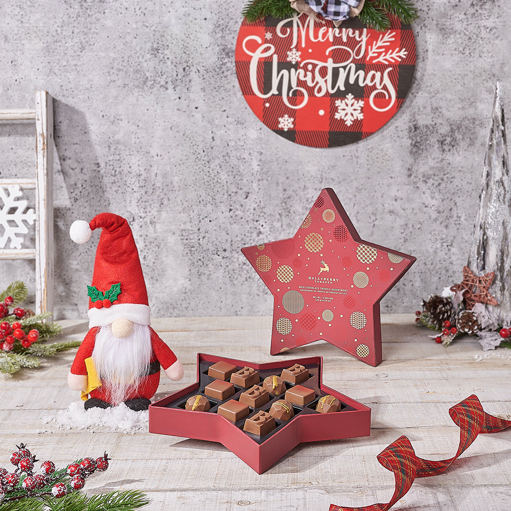 Holiday Star Box with Chocolate Truffles – how the gift is presented