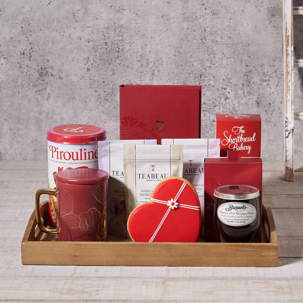 Tea and Chocolate Tray Gift – how the gift is presented