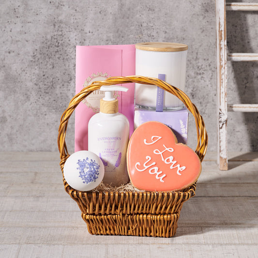 Valentine’s Day Comfort Basket, Valentine's Day gifts, spa gifts Hazelton's 