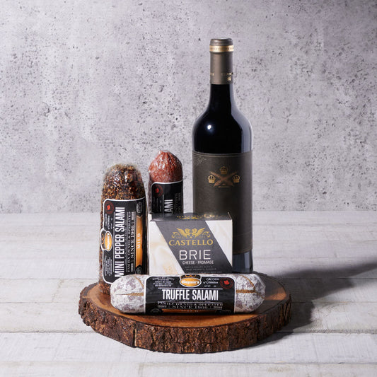 Simple Charcuterie with Wine Gift Set, wine gift baskets, gourmet gifts