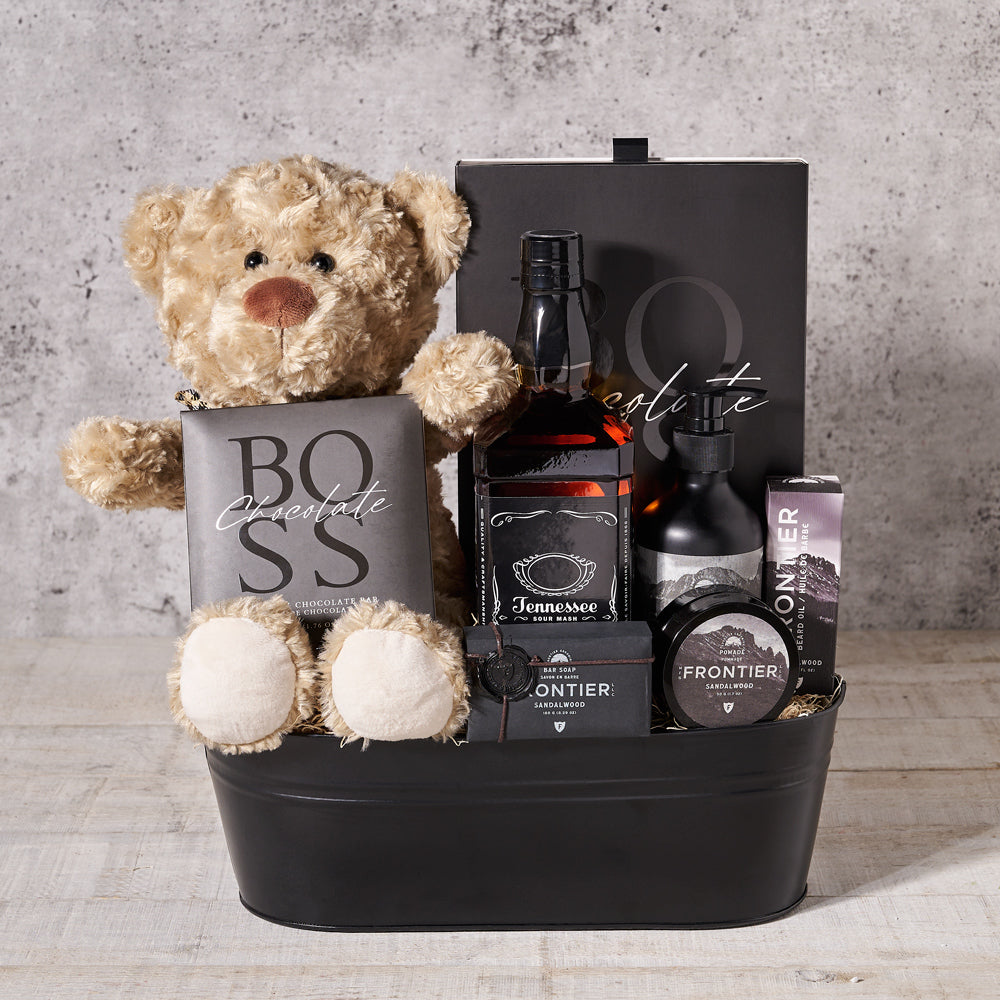 Valentine's Gift Basket for Him – how the gift is presented