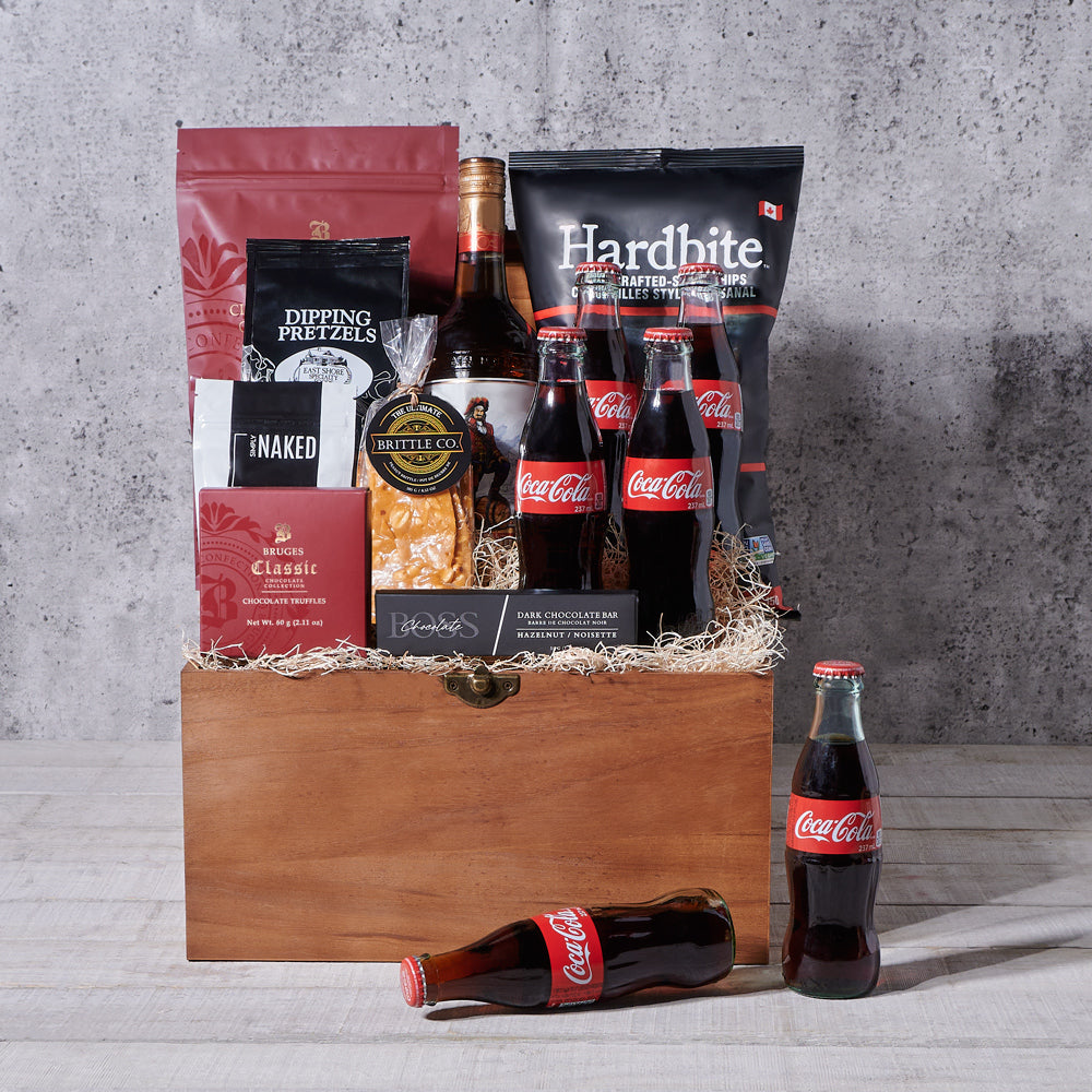 Vodka and Cinnamon Caramel Popcorn Basket – how the gift is presented