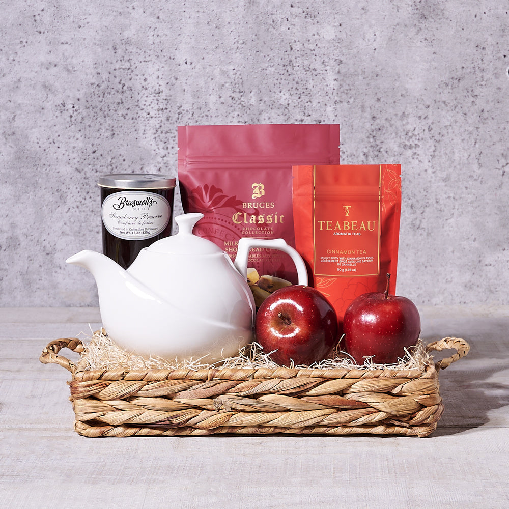 Deluxe Shortbread and Tea Gift Basket – how the gift is presented