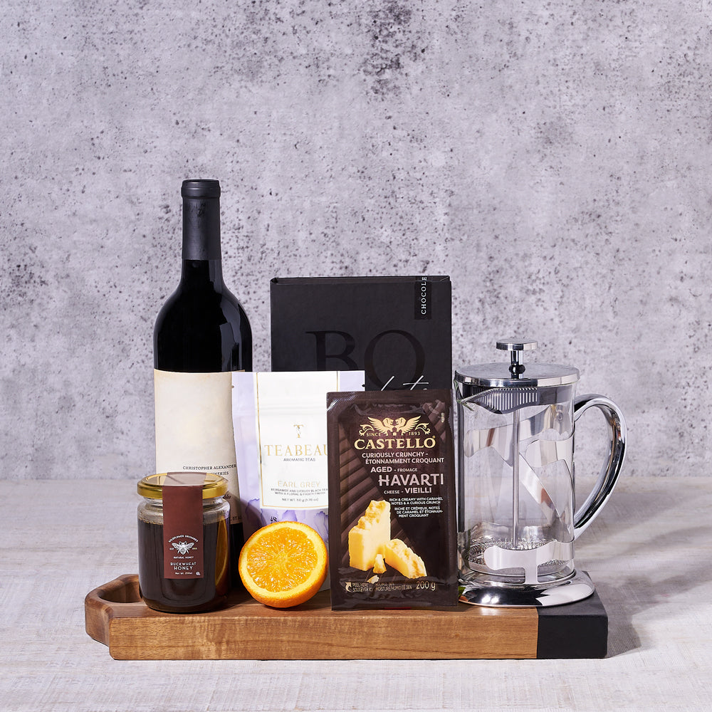 Modern Tea Gift Basket – how the gift is presented