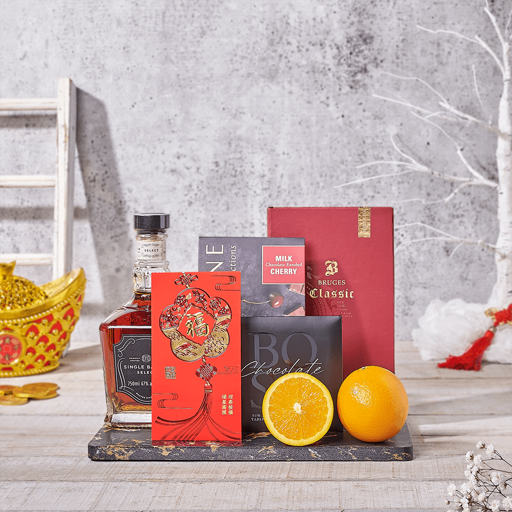 Lunar New Year Liquor Gift Basket – how the gift is presented
