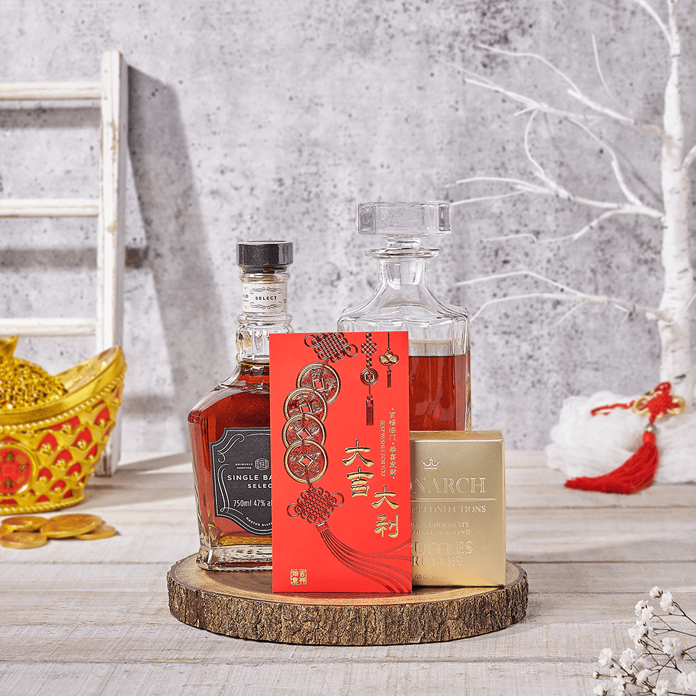 Lunar New Year Spirits & Chocolate Gift, liquor gift, liquor, chinese new year gift, chinese new year, lunar new year gift, lunar new year