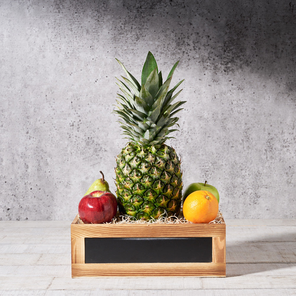 Natural Fruit Assortment Gift Basket – how the gift is presented