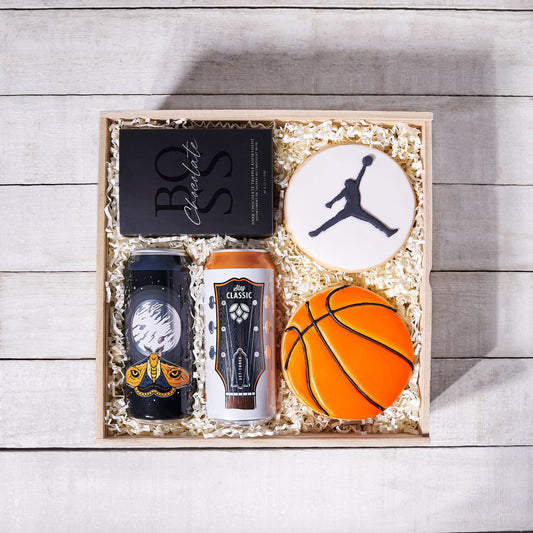 The Slam Dunk Father’s Day Gift Basket, cookie gift, cookies, fathers day, fathers day gift, gourmet gift, craft beer gift, beer gift, beer