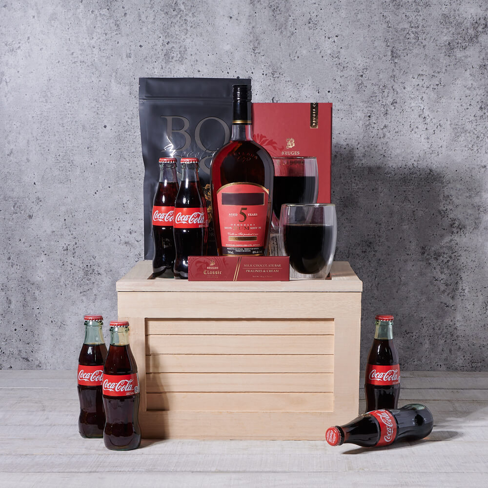 Wooden Crate with Liquor – how the gift is presented