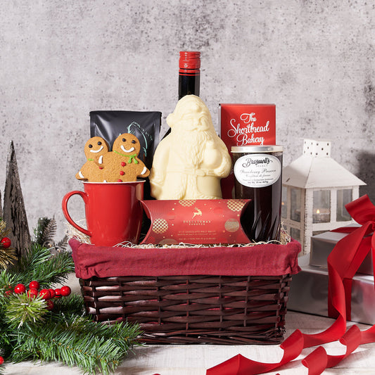 preserves,  espresso beans,  cookies,  chocolate,  coffee,  Liquor Gift Basket,  Liquor, christmas gift basket delivery, delivery christmas gift basket, christmas basket 