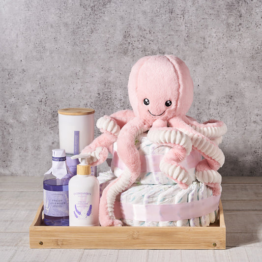 diapers, candle, mother's day, skincare, bath and body,  spa,  plush,  baby toy, Set 24100-2021, mom and baby gift basket delivery, delivery mom and baby gift basket, bath and body baby