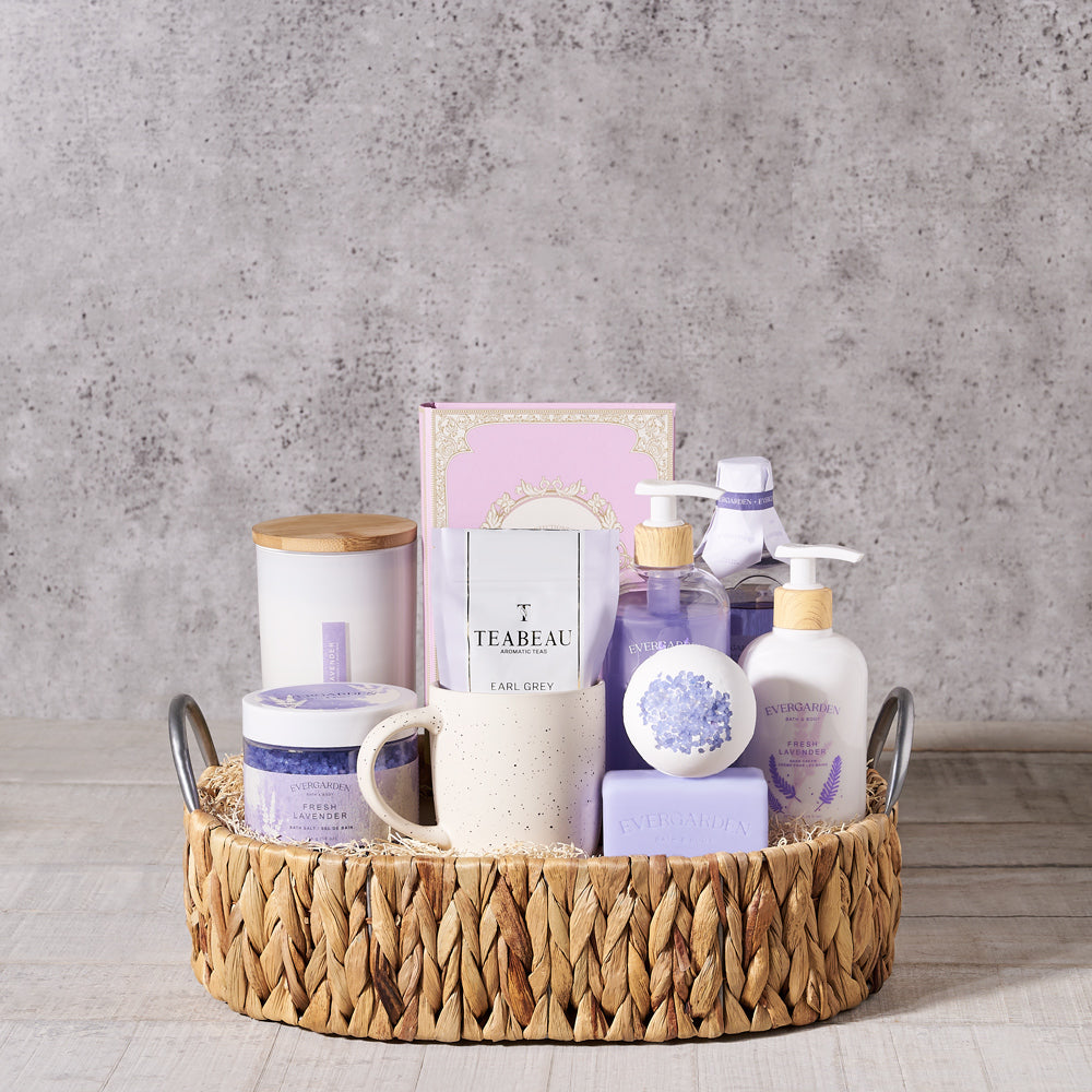 Lavender Milk Chocolate Basket – how the gift is presented