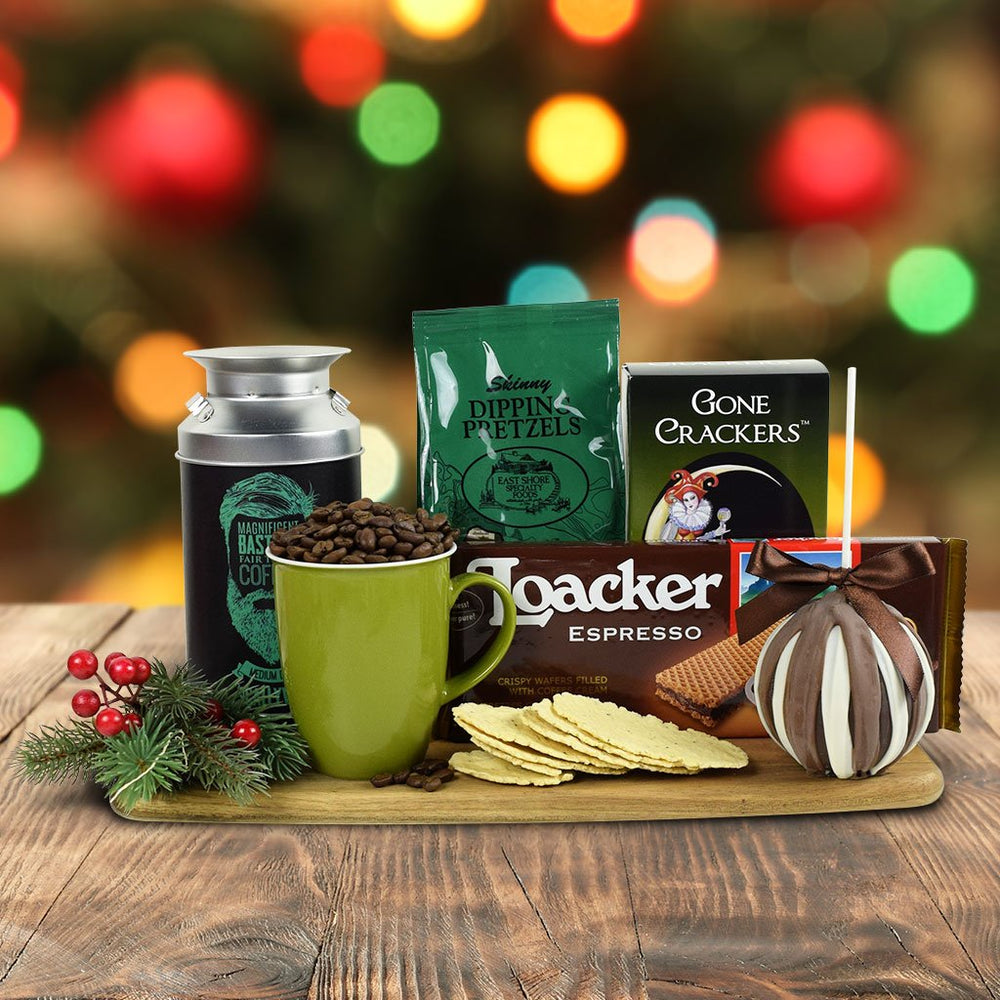 Signature Chocolate Coffee Gift Basket – how the gift is presented