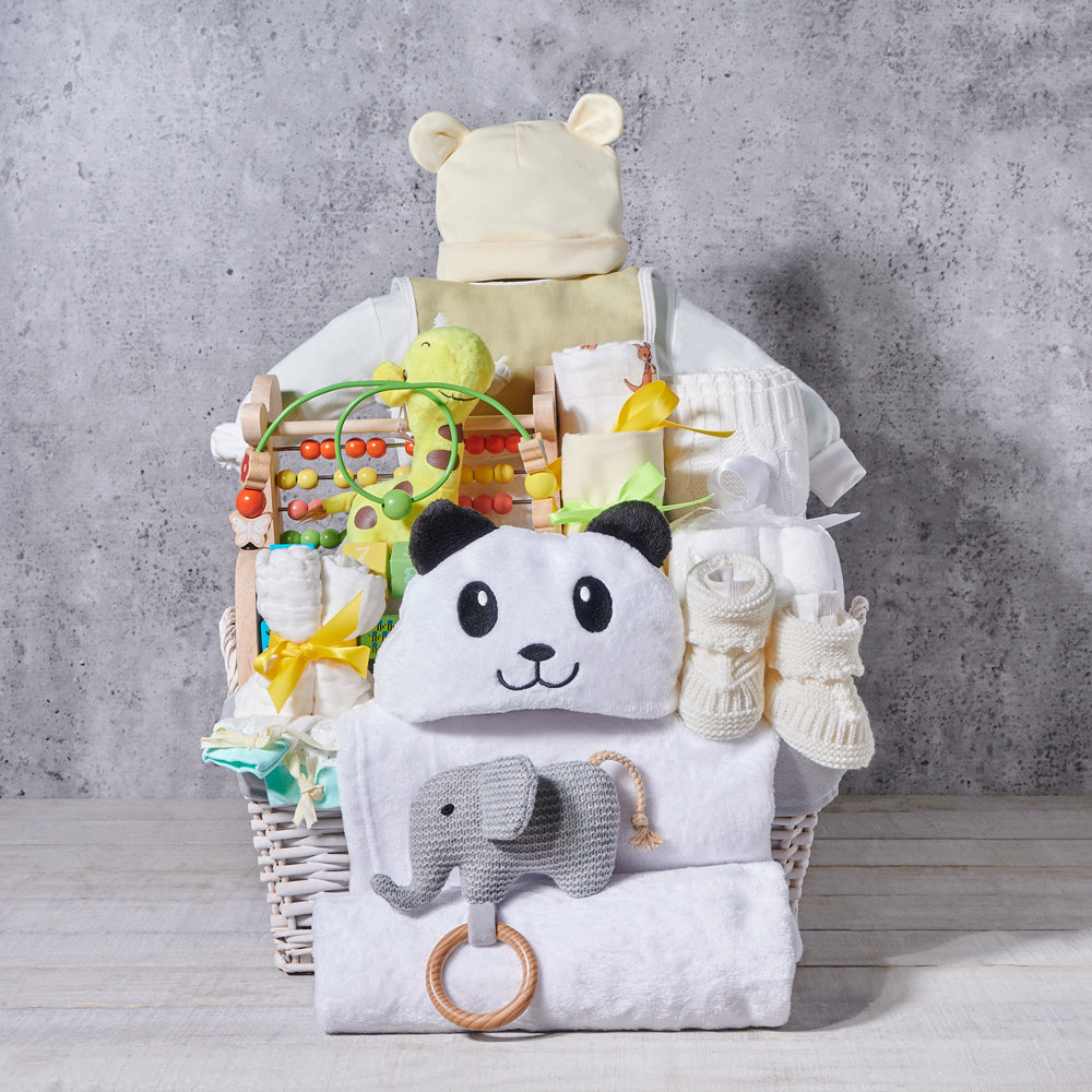 Plush Giraffe Baby Gift Basket – how the gift is presented