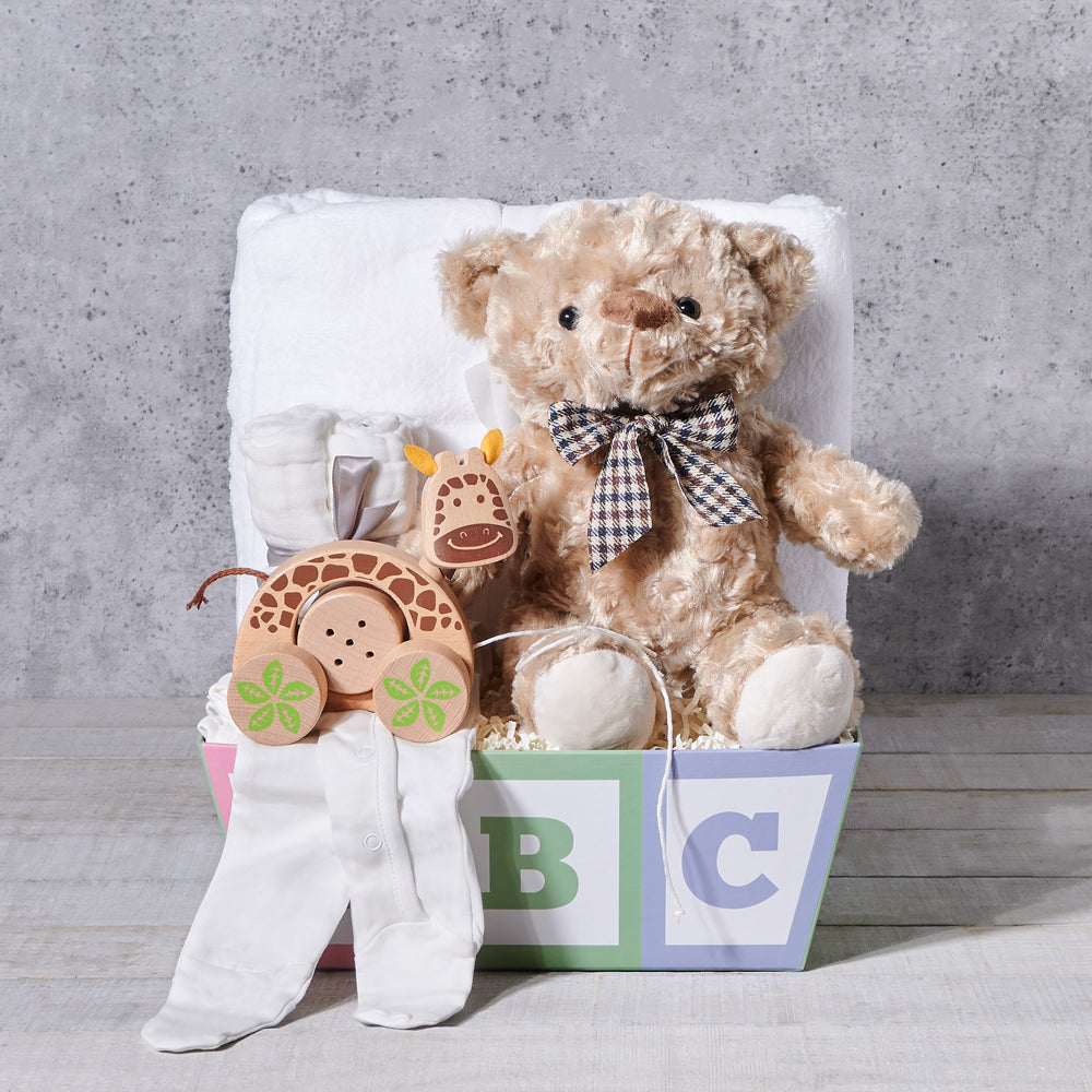 Plush Bear Toy Baby Gift Basket – Hazelton's Gift Baskets Delivery