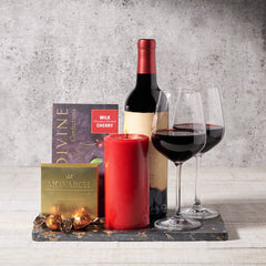 Gourmet Chocolate & Cherries Wine Gift Basket