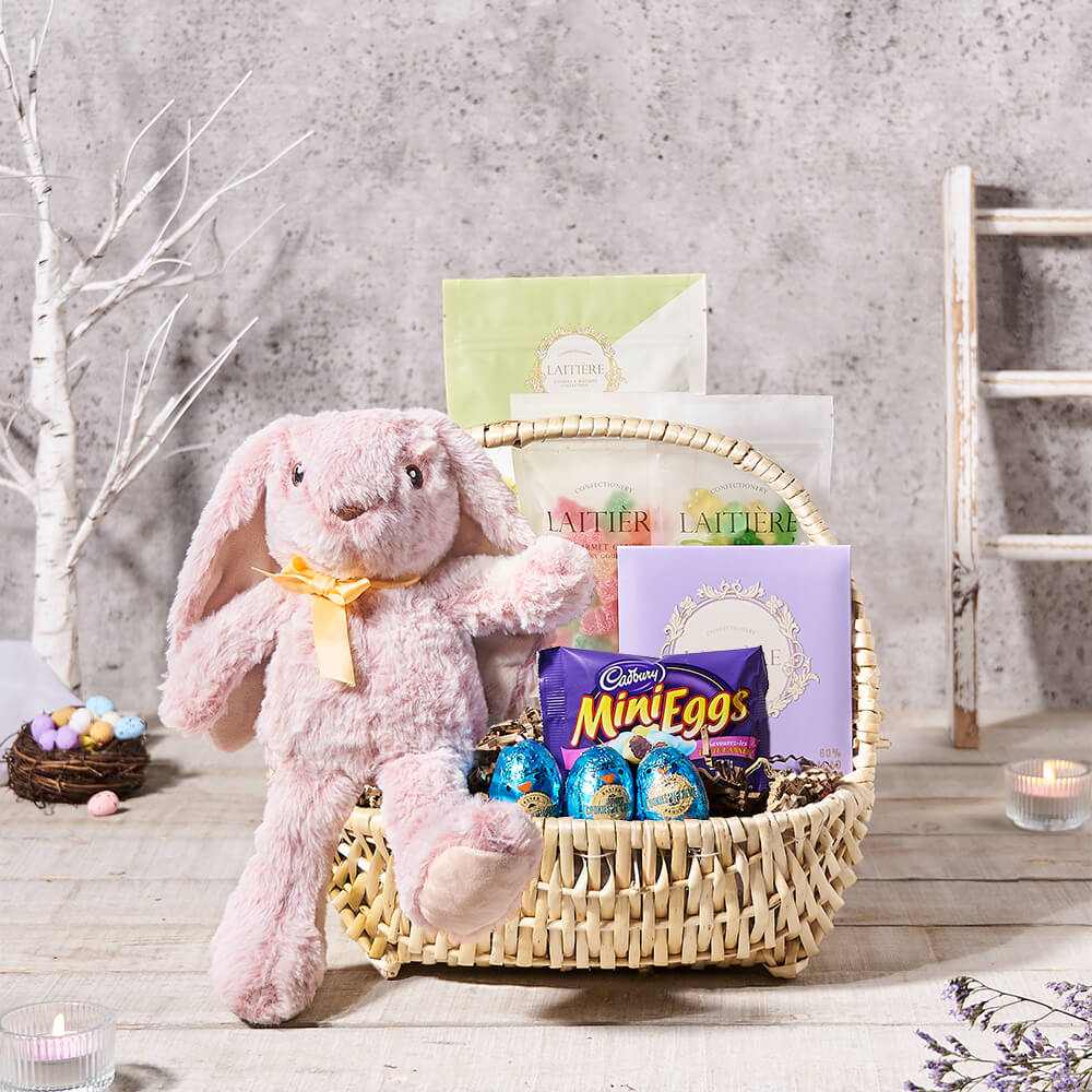 Sweet Candy Easter Gift Basket, plush gift, plush, easter gift, easter, gourmet gift, gourmet, chocolate gift, chocolate, candy gift, candy