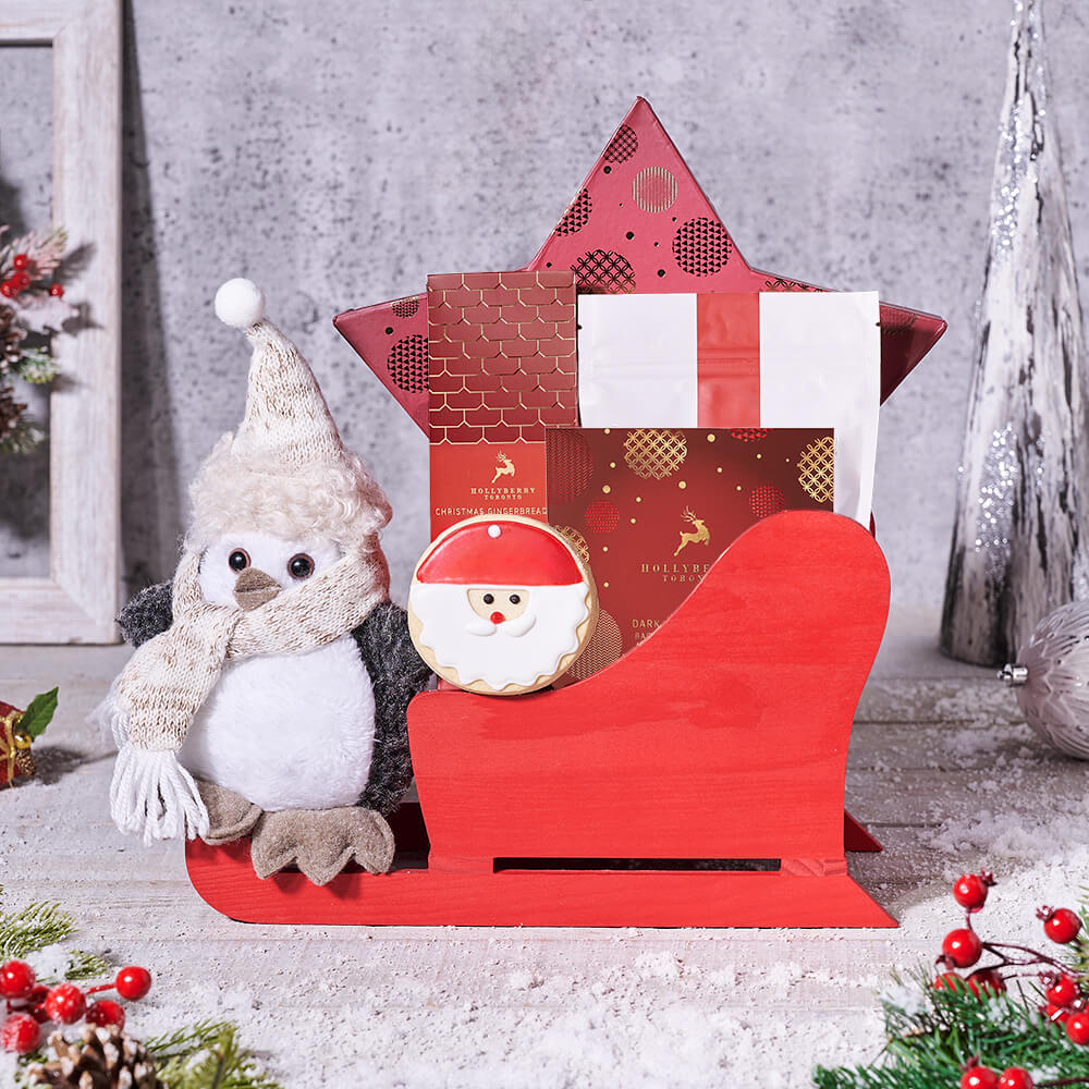 Holiday Chocolate Cookie Gift Sleigh – how the gift is presented