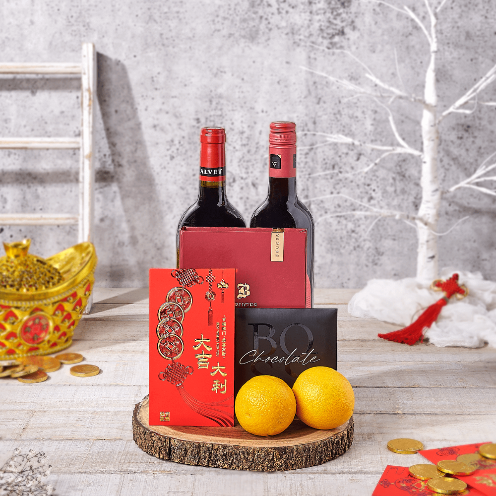 Signature Wine Gift with Chocolate – how the gift is presented