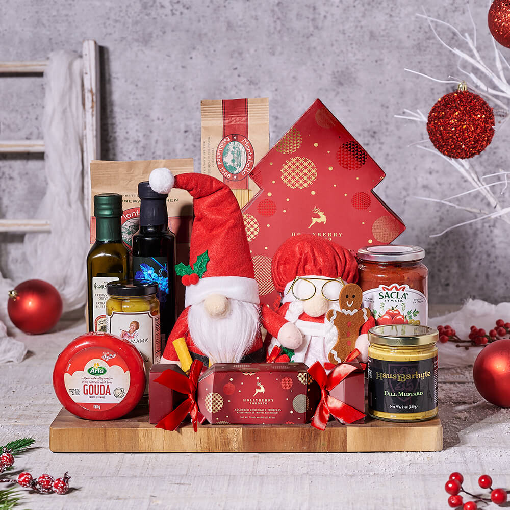 Christmas Italian Pasta Basket – how the gift is presented