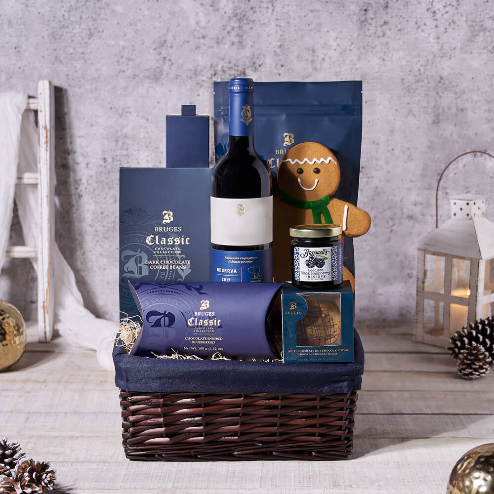 Red Wine and Coffee Popcorn Basket – how the gift is presented