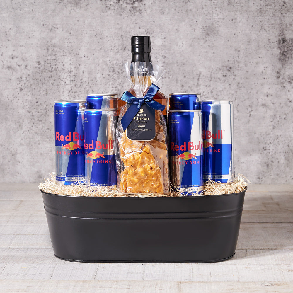 Jack Daniel's Whiskey and Treats Basket – how the gift is presented