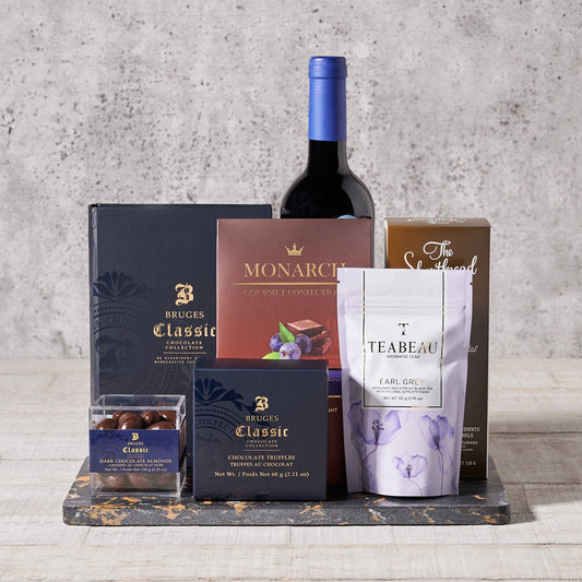 Rich & Smooth Gift Set with Wine, Wine Gift Baskets, Gourmet Gift Baskets